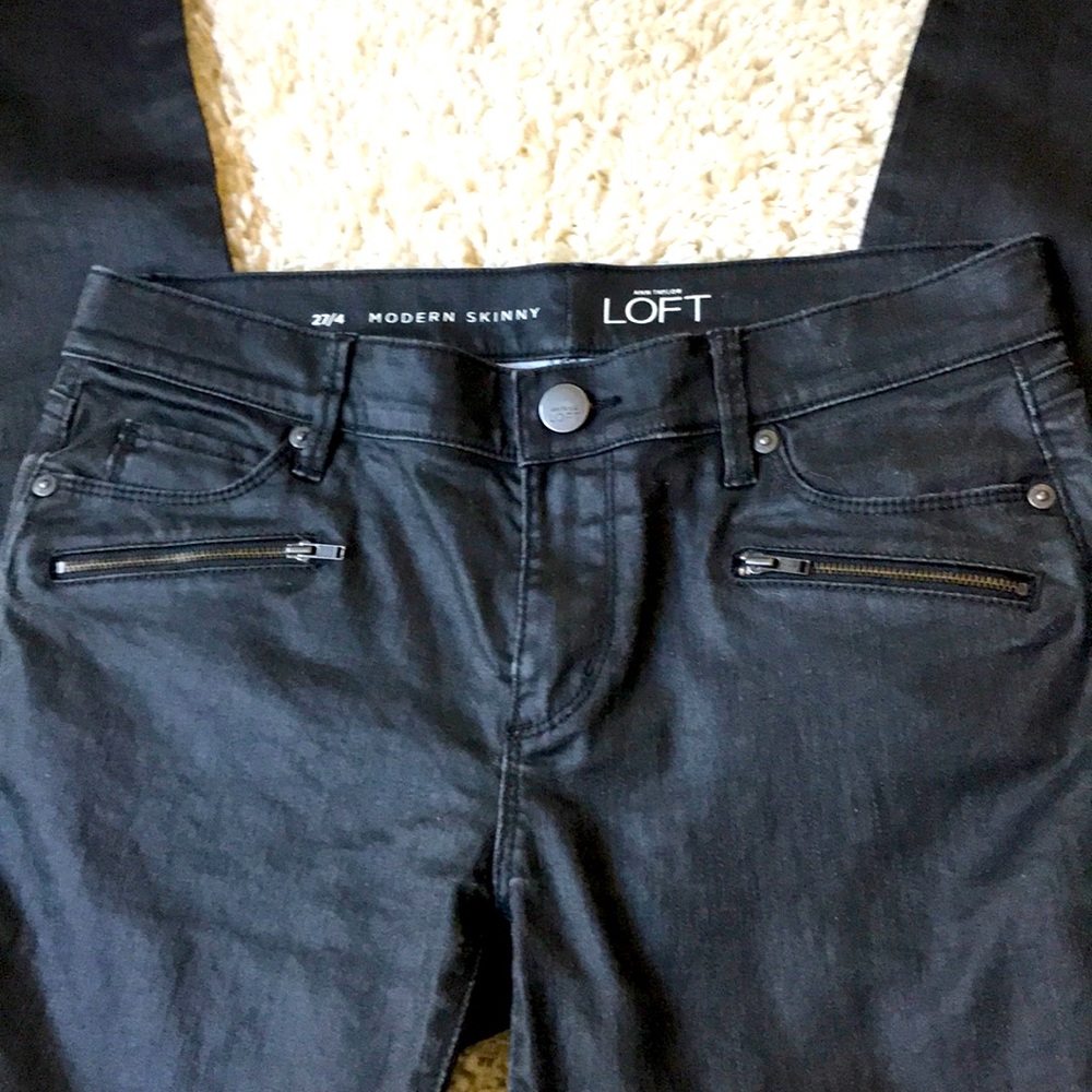 Ann Taylor Lift Black Skinny Jeans Sz 27/4 - Picture 2 of 6